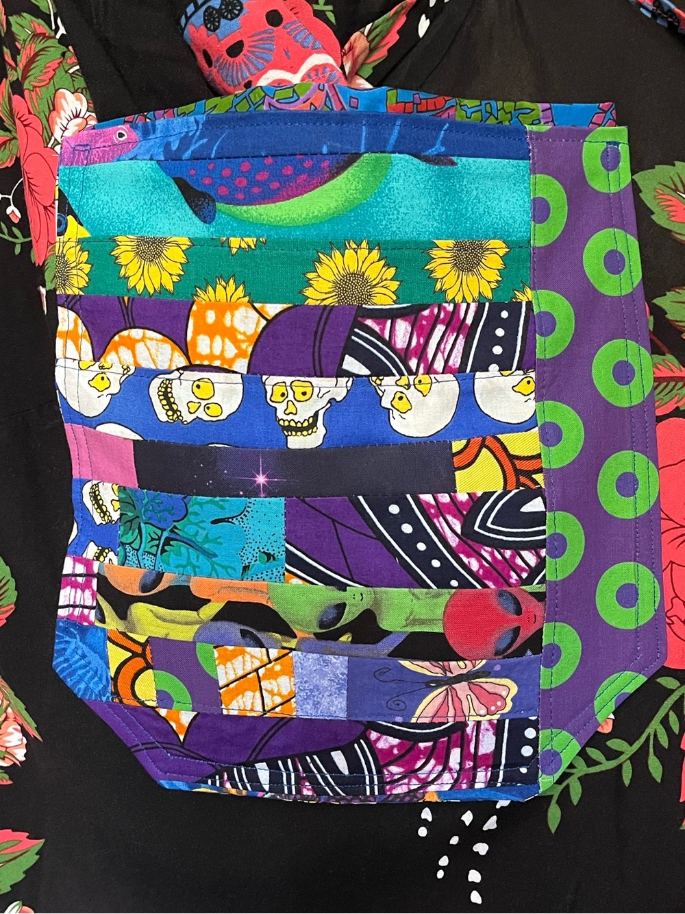 Wrap coverup PHISH patchwork festival phexico pocket upcycled tour lot phunky ⭕️ - Picture 2 of 12